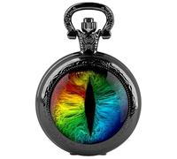 Tiong Orologio da tasca vintage con catena, orologio da tasca al quarzo da uomo, classico orologio da tasca al quarzo per uomo