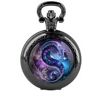 Tiong Orologio da tasca vintage con catena, orologio da tasca al quarzo da uomo, classico orologio da tasca al quarzo per uomo