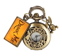 Tiong Orologio da taschino Alice nel paese delle meraviglie con numeri romani, al quarzo, con catena, regalo di Natale e compleanno, 44-piccola Alice, Classico