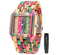 Tiong Orologio in legno leggero da uomo, orologio in legno di quarzo impermeabile luminoso, regalo di festa del papà, regalo di Natale