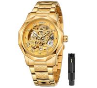 Tiong Uomini Meccanici Orologi Automatici A Vento Automatico Tutto Oro Trasparente Moda Maglia Acciaio Orologio Da Polso Scheletro Mas
