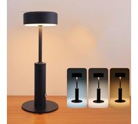 TiooDre Lampada da comodino touch, 3 colori cangianti, dimmerabile, lampada da comodino ricaricabile per camera da letto soggiorno