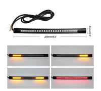 TiooDre Motocicletta Coda Stop Spia Segnale Luce, 12 V Impermeabile 32SMD Luce targa universale flessibile, LED Motociclo Fanale Posteriore Brake Stop Turn Segnale