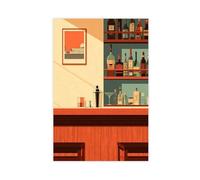 TIOQFJD 1 poster su tela da bancone da bar, decorazione artistica da parete per soggiorno, camera da letto, 30 x 45 cm