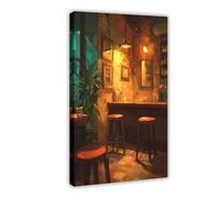 TIOQFJD 5 poster su tela da bancone da bar, decorazione artistica da parete per soggiorno, camera da letto, 60 x 90 cm