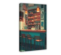 TIOQFJD Poster su tela per bancone bar (6), decorazione per camera da letto, ufficio, stanza, regalo, 40 x 60 cm