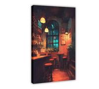 TIOQFJD Poster su tela per bancone bar, decorazione per camera da letto, ufficio, stanza, regalo, 40 x 60 cm