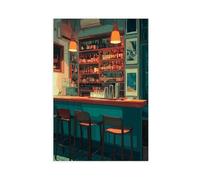 TIOQFJD Poster su tela per bancone bar, decorazione per camera da letto, ufficio, stanza, regalo, 60 x 90 cm