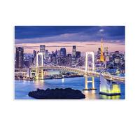 TIOQFJD Tokyo in piena fioritura, poster su tela, decorazione artistica da parete per soggiorno, camera da letto, 60 x 90 cm