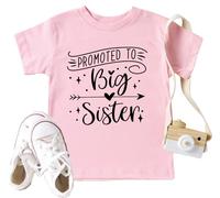 tiorhooe Maglietta con scritta "Big Sister" e scritta "Love", per bambine, casual, girocollo, a maniche corte, 3-8 anni, Rosa chiaro 1, 3-4 Anni