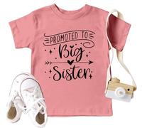 tiorhooe Maglietta con scritta "Big Sister" e scritta "Love", per bambine, casual, girocollo, a maniche corte, 3-8 anni, Rosa 1, 3-4 Anni