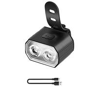 TIORU 450Mah Bicicletta Faro Posteriore in Lega di Alluminio MTB Bike Faro Posteriore Anteriore IPX6 Lanterna A Doppia Luce Abbagliante E Anabbagliante Impermeabile,White Headlight