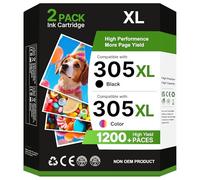 Tiorumcs 305XL Compatibile con Cartucce HP 305 Nero e Colore per HP 305 XL per HP DeskJet 2720E 2720 2820E 4100 4120 4130E 4220E per Envy 6020 6020E 6022E 6030E 6032 6420E 6430E (Nero, Tri-Colore)