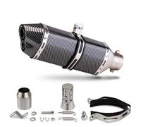 TIOWCGH P Compatibile con per Z1000 370mm Piccolo Esagonale Doppio Foro Universale Scarico Moto 51MM Interfaccia Silenziatore(Type B)