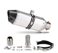 TIOWCGH P Compatibile con per Z1000 370mm Piccolo Esagonale Doppio Foro Universale Scarico Moto 51MM Interfaccia Silenziatore(Type A)
