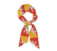 TIOYREVENO Sciarpa Da Donna In Seta Con Stampa Grafica Della Bandiera Del Bhutan,Testa In Raso Colorato,Piccole Sciarpe Per Capelli Scialli Per La Testa E Il Collo,Classici Regali Per Il Compleanno