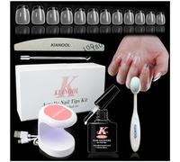 Tip In Gel Per Unghie Finte Corte Set, 552 Pcs Bara Tip Con Mini Lampada UV Kit Gel Completo, Colla Per Unghie 5 in 1, Full Cover Balletto fake nail, Tips Nail Art Kits
