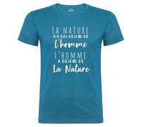 Tip Top - Maglietta da uomo, motivo: La Nature non ha bisogno dell'uomo, l'uomo a Besoin della natura, colore: blu Impression Blanche XL