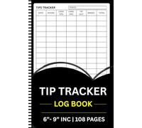Tip Tracker Log Book: Complete Daily Income Tracker for Servers, Bartenders & Waitstaff - Easily Record Cash Tips, Credit Card Gratuities & Net Earnings (6x9, 108 Pages)