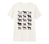 Tipi d'Epoca di Cavalli Razza di Cavalli Equitazione Maglietta Premium