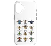 Tipi di api Tabella educativa delle specie di insetti Custodia per iPhone 16