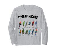 Tipi di Ara Razze Divertenti Ara Famiglia di pappagalli Vintage Maglia a Manica