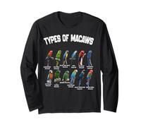 Tipi di Ara Razze Divertenti Ara Famiglia di pappagalli Vintage Maglia a Manica
