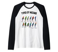 Tipi di Ara Razze Divertenti Ara Famiglia di pappagalli Vintage Maglia con Maniche Raglan