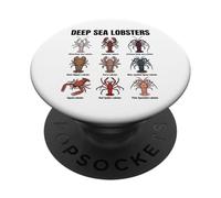 Tipi di aragoste Grafico delle aragoste di mare profondo Specie di PopSockets PopGrip Adesivo