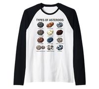 Tipi di asteroidi Tabella educativa della Scienza Spaziale Maglia con Maniche Raglan