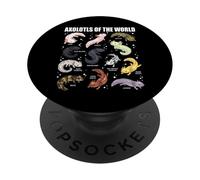 Tipi di Axolotl del Mondo Axolotl Morphs Chart Scienc PopSockets PopGrip Adesivo