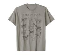 Tipi di Cani Vintage Field Guide Dog Razze Anatomia Design Maglietta