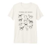 Tipi di Cani Vintage Field Guide Dog Razze Anatomia Design Maglietta Premium