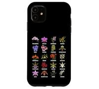 Tipi di fiori di orchidea Guida alla tabella botanica Custodia per iPhone 11