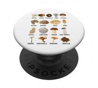 Tipi di funghi commestibili Tabella dei funghi per ragazzi ragazze bambini PopSockets PopGrip Adesivo