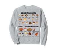 Tipi di Funghi Grafico Funghi commestibili, Non commestibili e velenosi Felpa