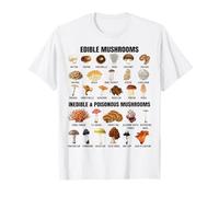 Tipi di Funghi Grafico Funghi commestibili, Non commestibili e velenosi Maglietta