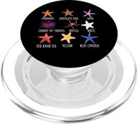 Tipi di grafico delle stelle marine per gli amanti della vita marina dell'oceano della PopSockets PopGrip per MagSafe