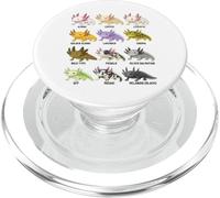 Tipi di grafico educativo carino delle specie di anfibi Axolotls PopSockets PopGrip per MagSafe