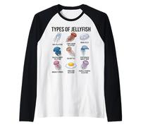 Tipi di Meduse Diverse Specie di Meduse Grafico Scienza Maglia con Maniche Raglan