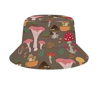Tipi di Modelli di Funghi Cappello da Pescatore Cappello da Sole Estivo da Spiaggia Cappello da Pescatore con Stampa Unisex Ripiegabile per Viaggi Estivi