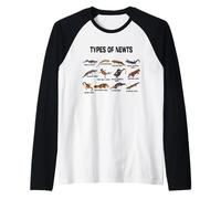 Tipi di Newts Vintage Salamandre Razze Newt Famiglia Maglia con Maniche Raglan