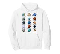 Tipi di Pianeti Astronomia Science Chart Felpa con Cappuccio