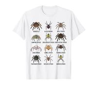 Tipi di Ragni Grafico delle Specie educative Ragazzi Ragazze Bambini Maglietta
