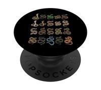 Tipi di serpenti velenosi Erpetologia Scienza Biologia Amanti PopSockets PopGrip Adesivo