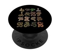 Tipi di serpenti velenosi - Tabella scientifica della biologia di erpetologia PopSockets PopGrip Adesivo