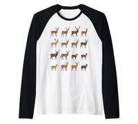 Tipi di Specie di Cervo Fauna Selvatica Biologia Amanti della Scienza Maglia con Maniche Raglan
