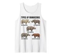 Tipi di Specie di Rinoceronte Tabella educativa Amante della Fauna Selvatica Canotta