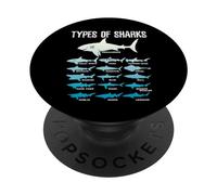 Tipi di squali Marine Biologo 16 Shark Lovers Regalo PopSockets PopGrip Adesivo