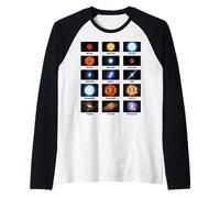 Tipi di Stelle Grafico astronomico Oggetti Stellari Educativi Maglia con Maniche Raglan